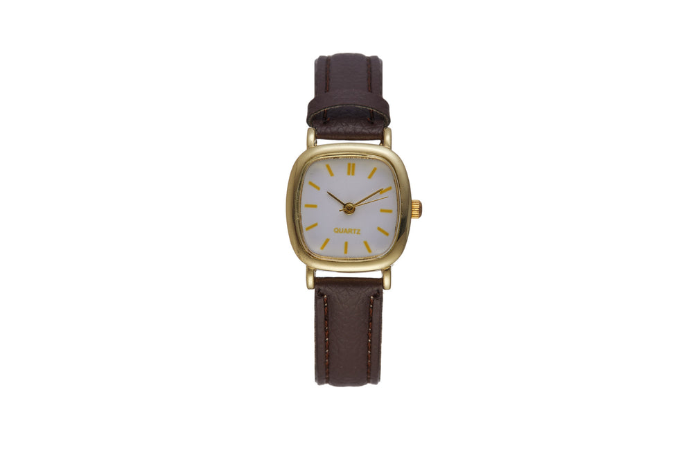 New korean style trendy minimalist retro harajuku fashion quartz leather belt couple watches for students (men & women)