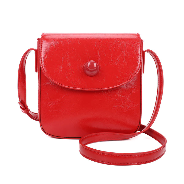 New oil wax leather women's messenger bag shoulder handbag retro versatile commuter bag niche high-end textured women's bag