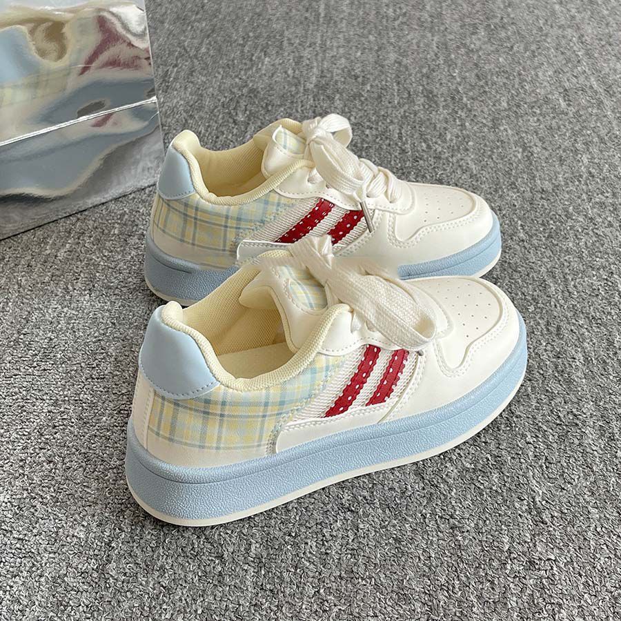 Autum breathable sneakers for girls new arrivalthick solewhite shoescasualeasiest for matchkidsniche style sports bread shoes