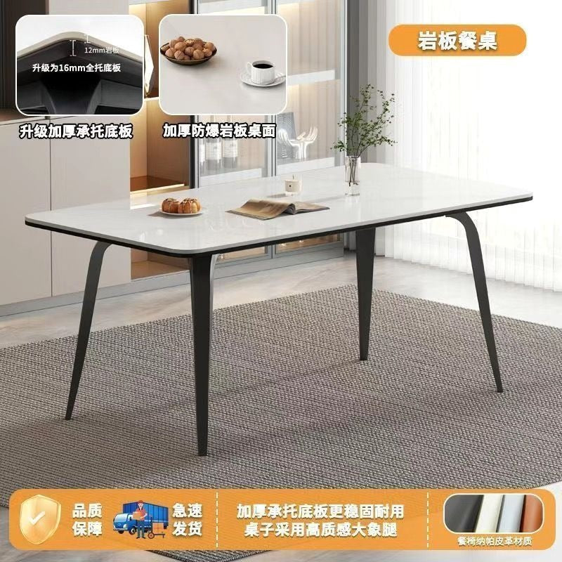 Rock slab dining table for home fully supported dining table and chair combination italian normcoreclassy modern casual rectangular dining table