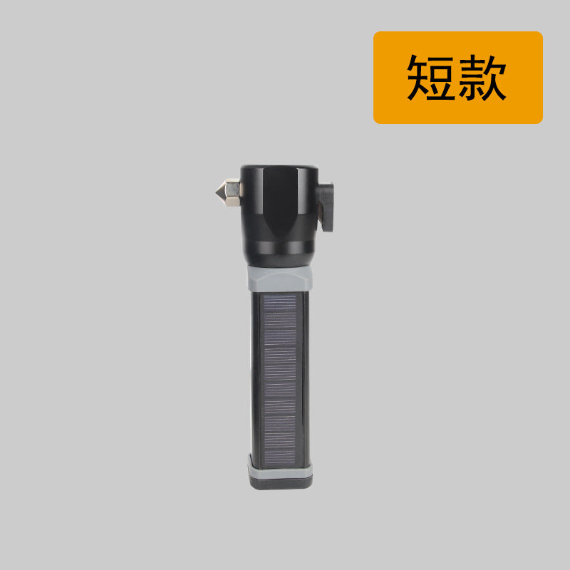 Cross-border new fire-fighting strong light USB solar charging flashlight T6 remote vehicle safety output LED flashlight