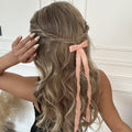 Wholesale bow headbands: european and american cross-border girl's hair accessories - sweet, minimalist, high-end ruffle long flowing headband
