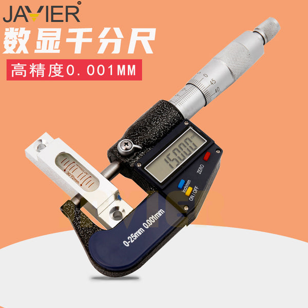 JAVIER Outer Diameter Digital Micrometer 0-25MM Thickness Micrometer, Electronic Bali Card, Spiral Micrometer