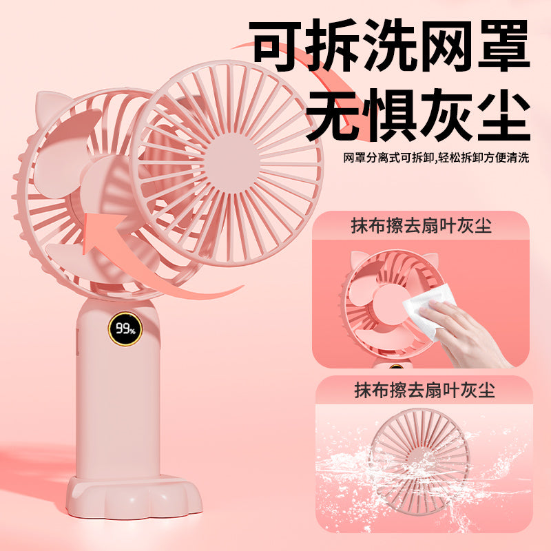 6 new handheld mini fan - cute, portable, silent, mini, student usb rechargeable with extra long battery life
