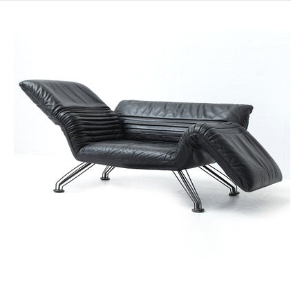 Italian desede leather casual chair, vintage-inspired folding airplane chair, armchair, single chair, sofa chair, recliner
