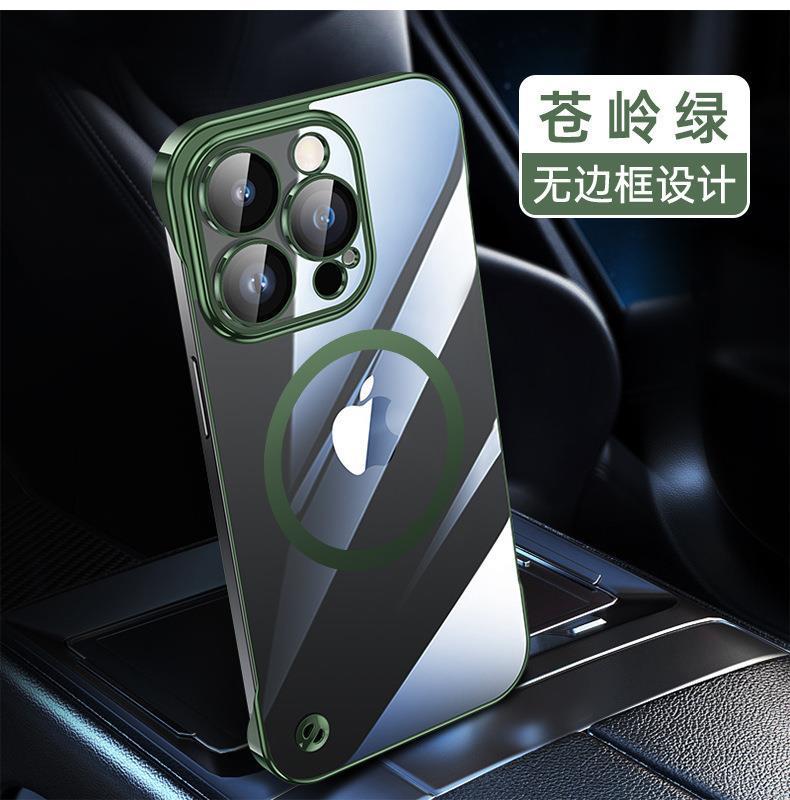 Suitable for iphone 16 electroplated pc frameless mobile phone case 15 transparent apple 14 comes with lens film all-inclusive hard case