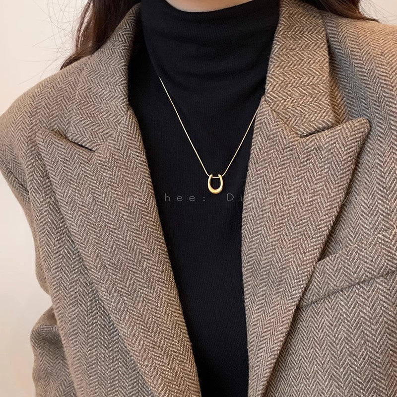 Korean ins style pearl zircon titanium steel necklace for women easiest for matchniche styleclassy sense clavicle chain fairy jewelry wholesale