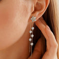 New amazon cross-border versatile alloy flower pendant earrings - minimalist styling accessories, elegant and creative stud earrings for women
