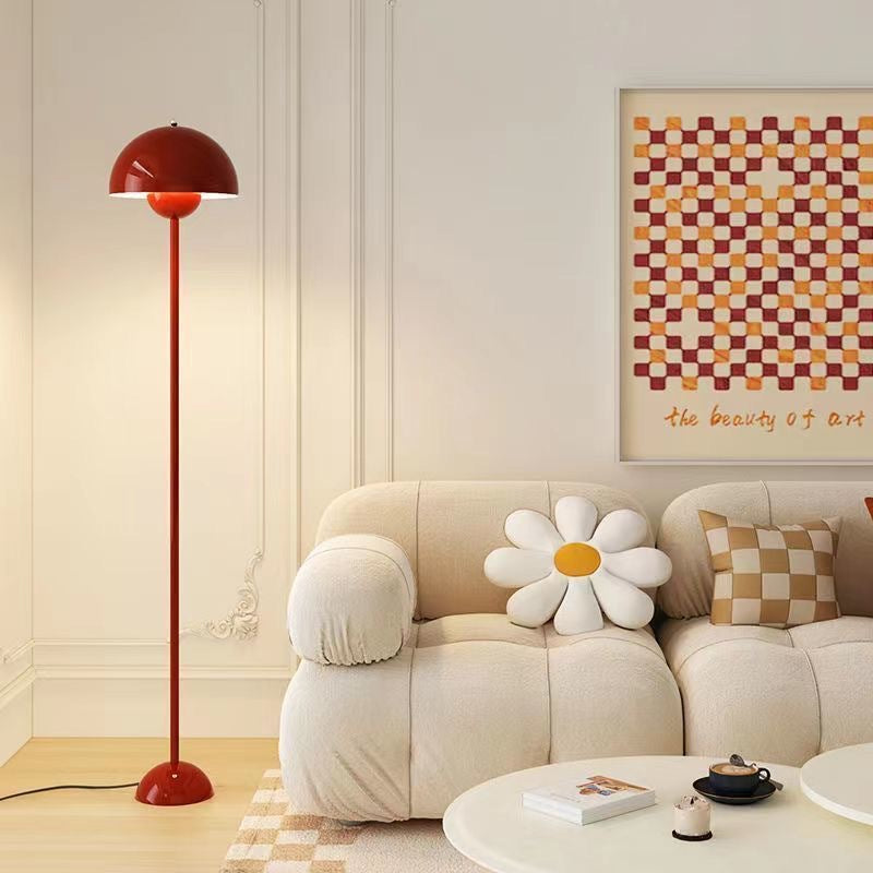 Cream style side lamp atmosphere lamp bedroom decoration retro flower bud sofa cream floor style study floor lamp living room