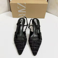Za2026springnew arrival women's shoes french tweed style high heels women's toe sandals pointed toe socialite elegantflats