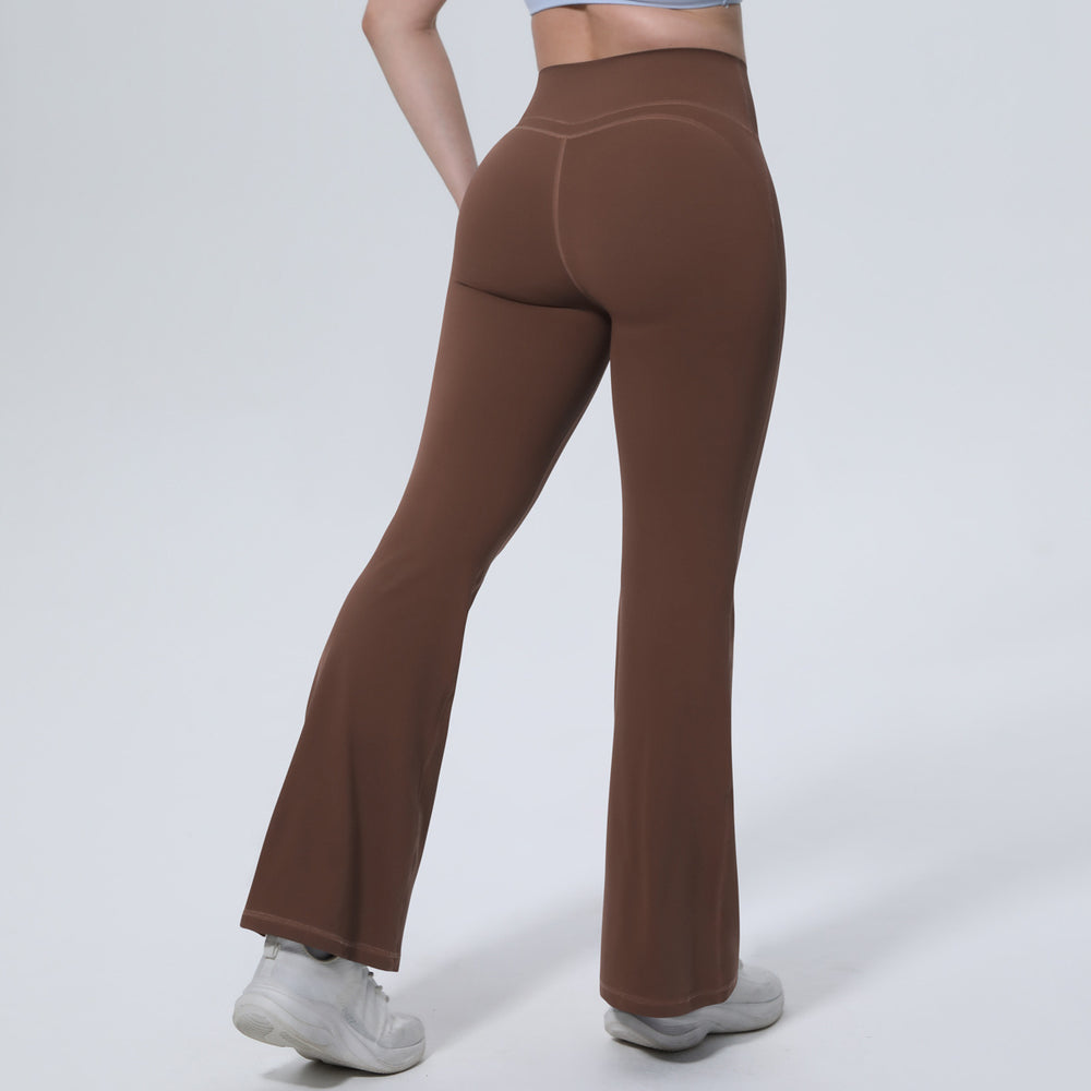 New women's high-waisted, butt-lifting, slightly flared yoga pants - barely-there feel, breathable, no camel toe, running & fitness wide-leg activewear