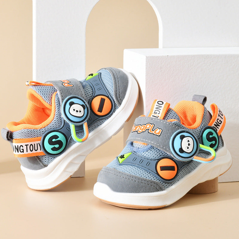 Kids' spring/autumn  collection: girls' breathable soft-soled baby shoes, boys' athletic shoes, and first walker shoes