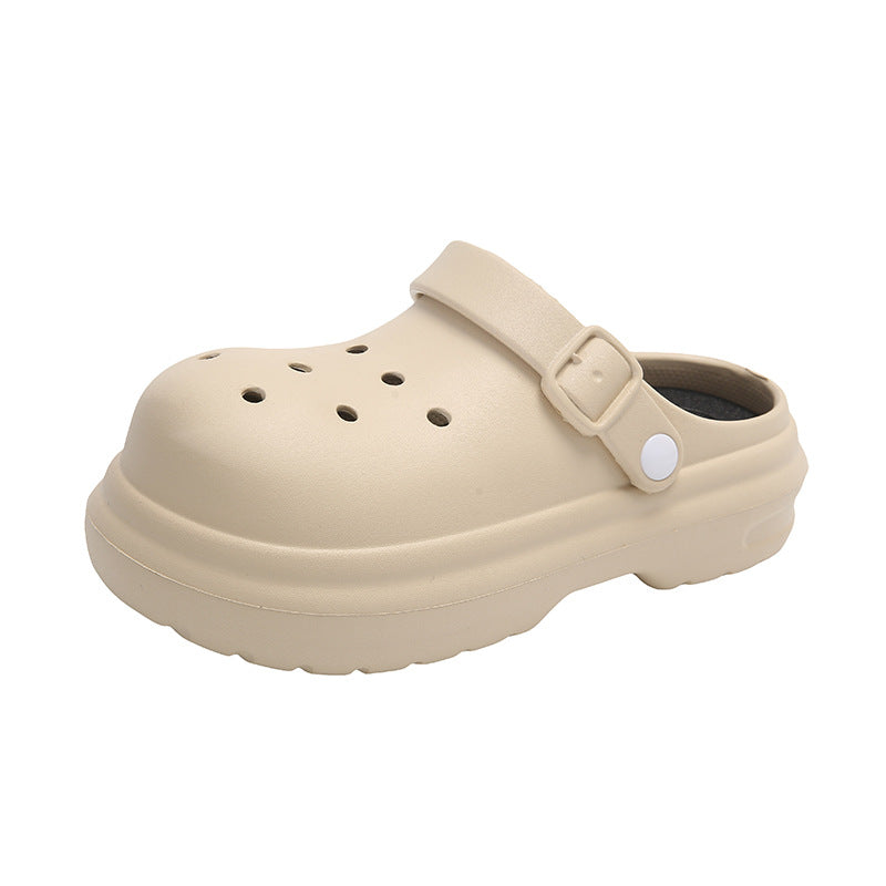 Women's clogs summer outdoor wear non-slip thick sole slippers "stomping on shit" feel couple casual two-wear closed-toe beach sandals