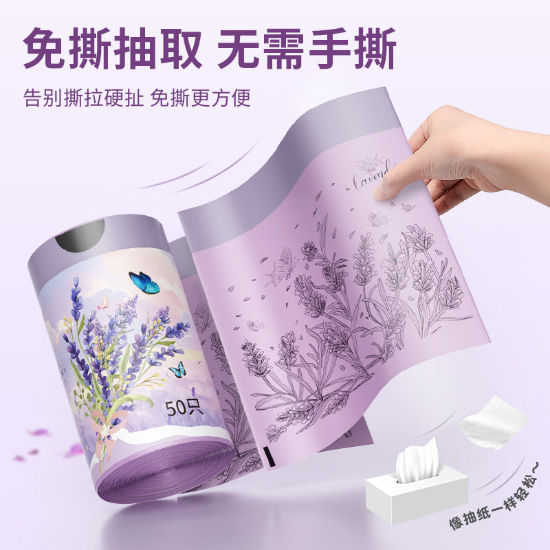 Lavender scented, tear-resistant drawstring trash bags - thickened, hands-free, automatic closure, perfect for home and dorm use