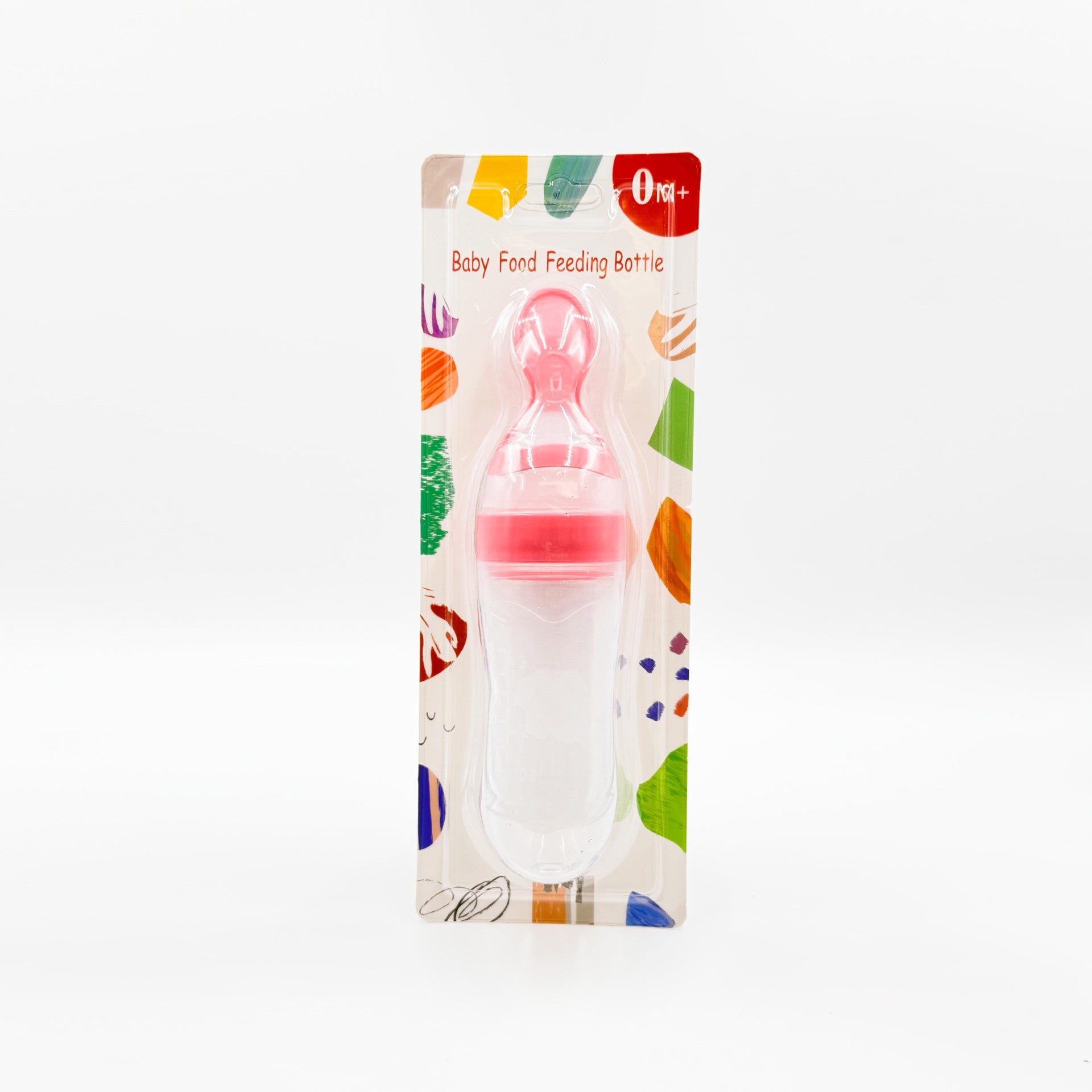 English card baby rice paste bottle baby silicone feeding bottle children's complementary food bottle rice paste spoon extrusion feeding spoon