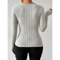 women's asymmetrical neck ruched knit cropped top - long sleeve button detail slim fit casual blouse