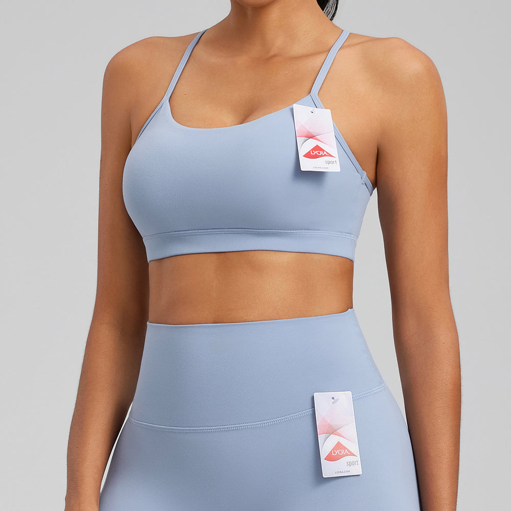 Lulu-style shockproof sports bra, lycra high-elasticity breathable yoga tank top, cross-border new arrival, beautiful back design, fitness bra