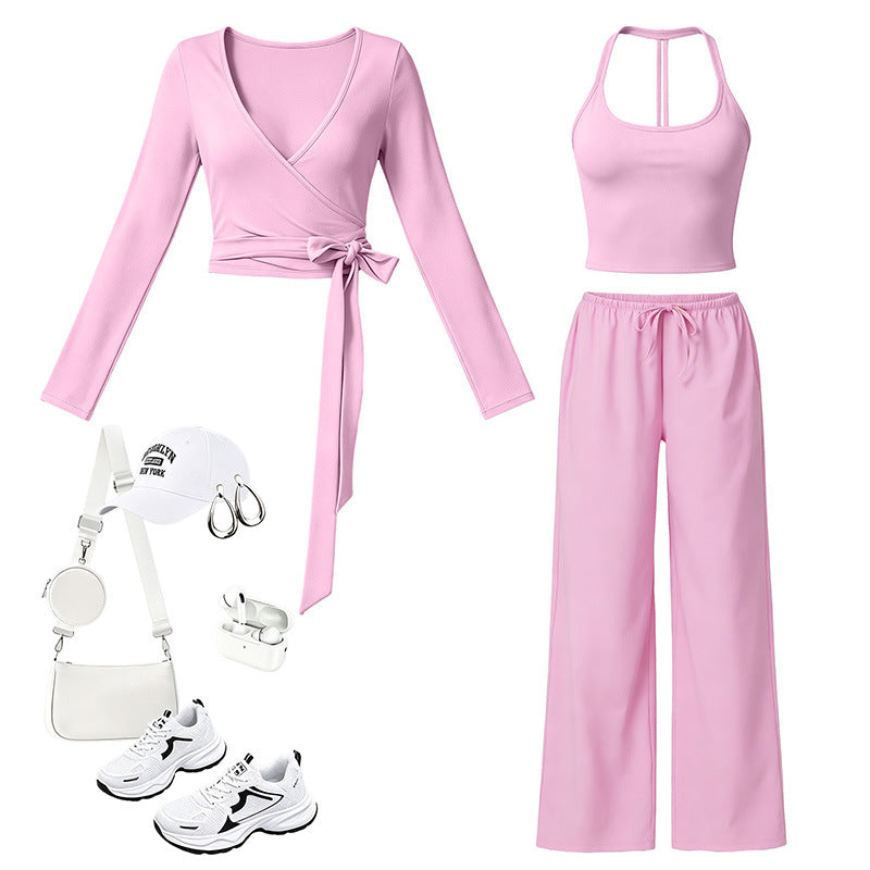 fall/winter new arrival: brushed yoga set - quick-dry, beautiful back tank top, activewear set for women - casual running & fitness