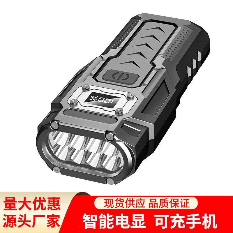 Cross-border LED flashlight charging, portable, long battery life, bright light, outdoor special multi-function strong magnetic work light