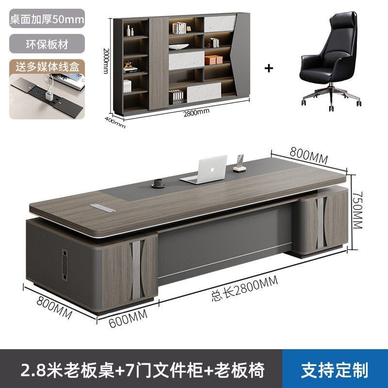 Boss desk accessible luxuryclassy executive desk manager desk casual modern president office desk and chair combination