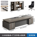 2.8m double short cabinet boss table + boss chair + 7-door bookcase