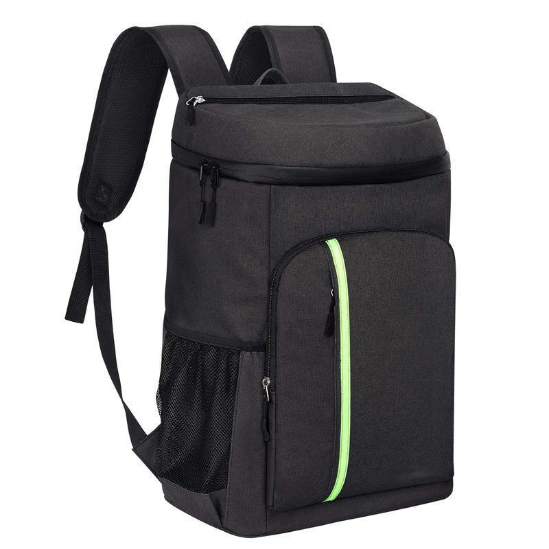 camping ice pack double shoulder thermal bag large capacity two-color oxford cloth patchwork thermal double shoulder bag