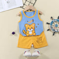 Kids' tank top set - summer new arrival: pure cotton girls' shorts outfit, korean style sleeveless set for baby boys and girls