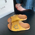2025 new french retro chunky sole single buckle french sandals & slippers - summer outdoor wear, unisex, export quality