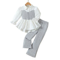 Autumnew arrivalkidsshirtvest lacetwo-piece setfashiontweed stylepantsgirllong sleevesk-stylesuit