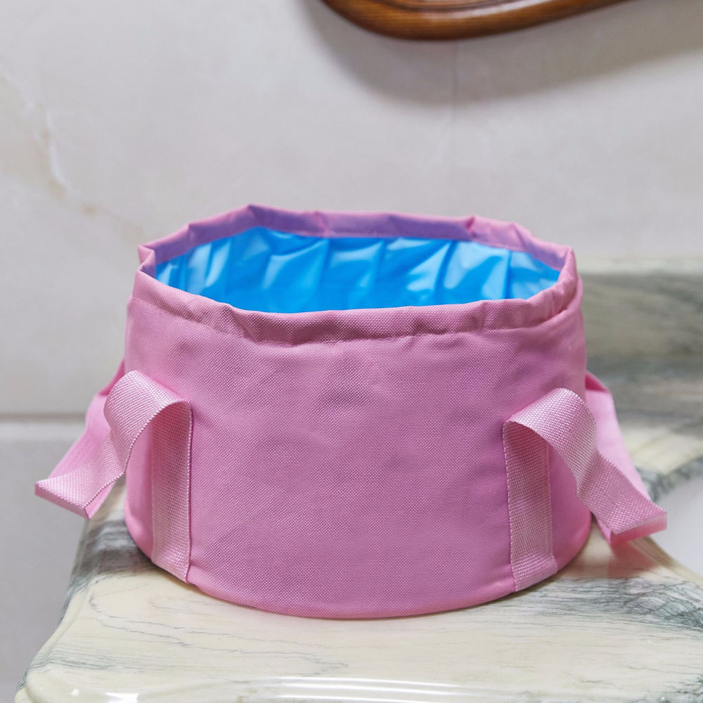 Foldable basin - portable travel round durable travel essential - outdoor water tank - portable bucket - collapsible wash basin