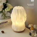 French cream style 3d solid wood table lamp - living room, bedroom, bedside, trendy romantic ambiance decorative ornament night light