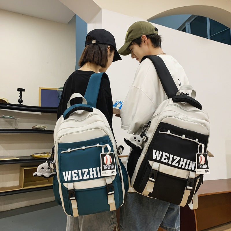 Cross-border new leisure junior and high school student schoolbags, men's and women's large-capacity strong and durable backpacks