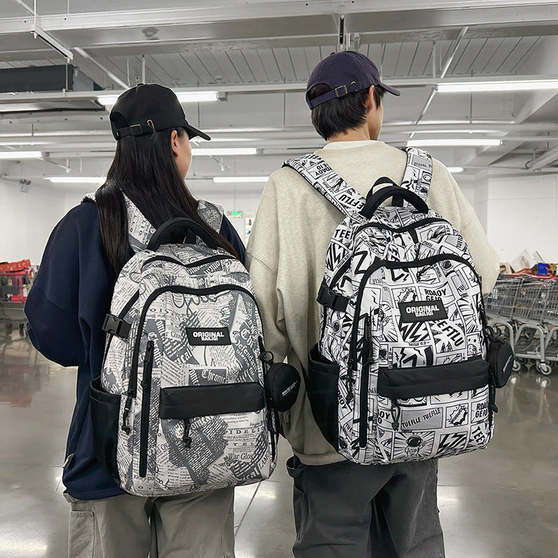 High school student backpack for boys, middle school wear-resistant casual backpack for girls, 2025 new fashionable versatile laptop backpack