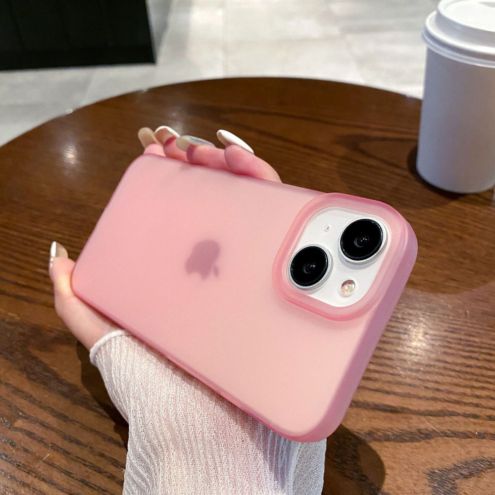 Large hole frosted shell suitable for apple 16pro transparent simple mobile phone case iphone14/12 anti-fall soft protective cover
