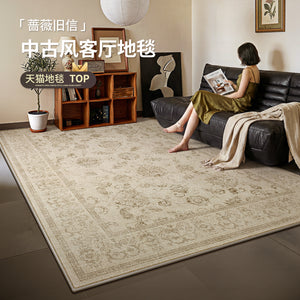 Carpet living room retro persian style new style medieval ethnic style waterproof and anti-fouling coffee table soundproof carpet bedroom cross-border