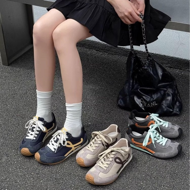 European hot-selling women's shoes: 2026 autumn new arrivals - breathable flat casual sneakers, versatile student german army trainers (gats)
