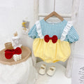 Infant & toddler summer outfit: korean style newborn cute princess short-sleeve romper bodysuit with headband - perfect for crawling season!