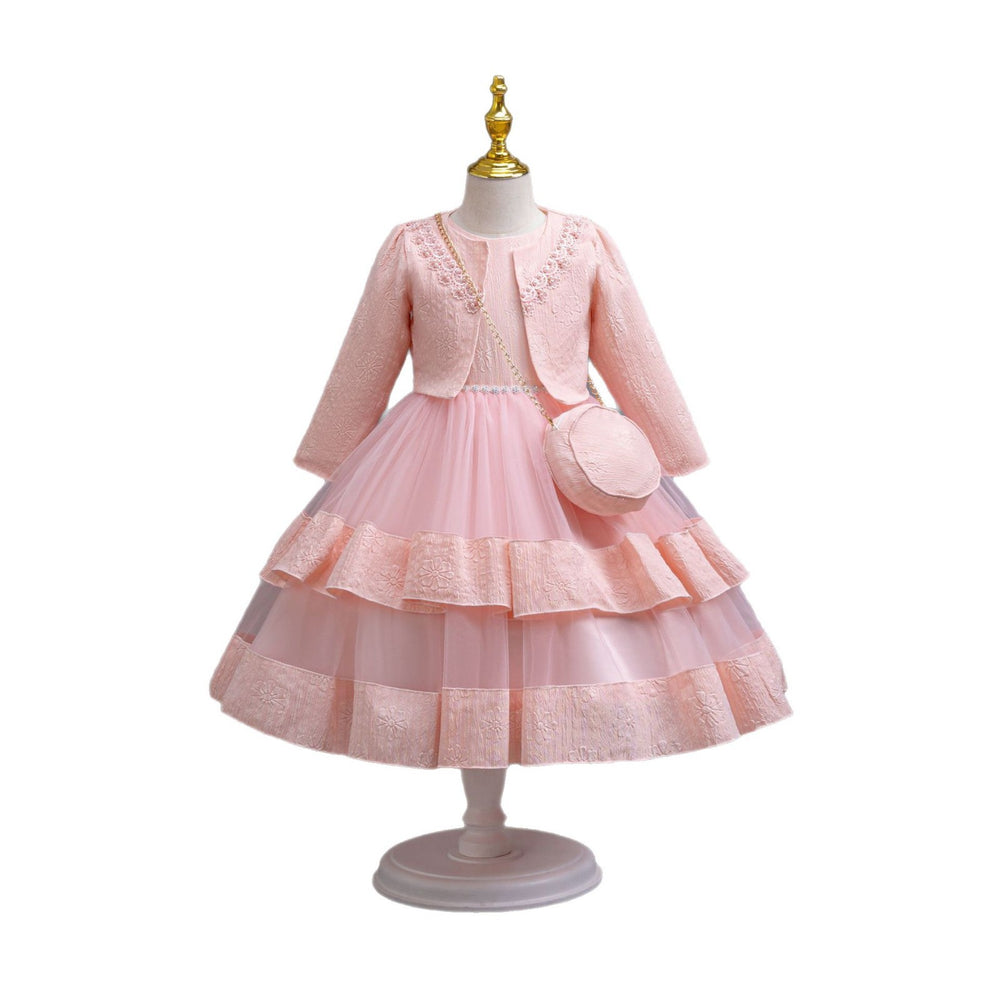 European and american new style three-piece set: children's formal dress, wedding dress, princess dress, flower girl dress, girl's dress