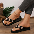 plus size flower flip-flops women's summer ins style rhinestone sandals thick solenon-slipoutwear beach shoes for women