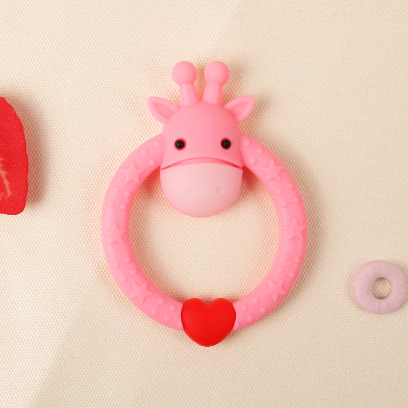 Cross-border food-grade molar stick, silicone ring deer, soothe the baby, eat hands, chew teething toys, teething babies