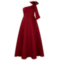 D3322 european and american women's clothing cross-border  new one-shoulder big bow sexy long gown african dress