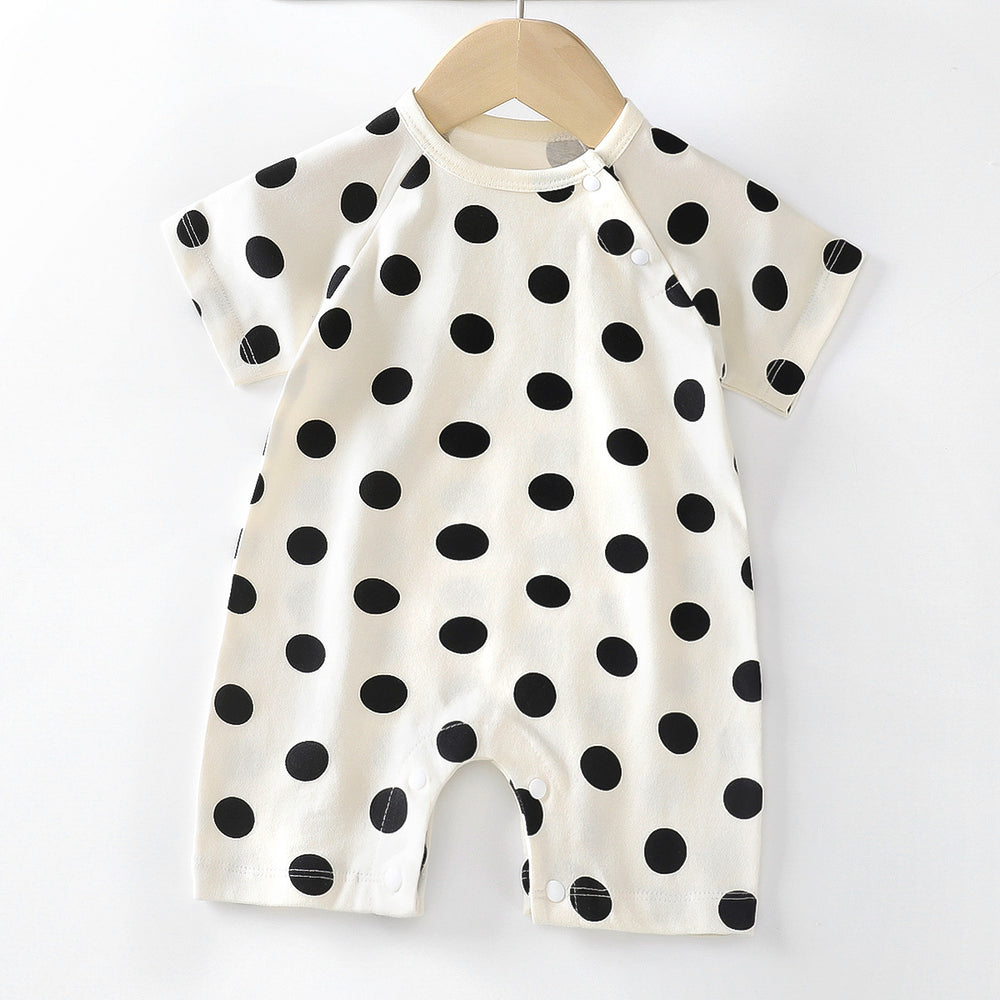 Baby clothes summer thin pure cotton air-conditioning clothes pajamas newborn baby short-sleeved onesie baby outing khaki crawling