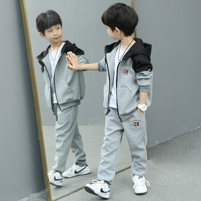 Kids' autumn outfit: boys' fall set  - spring/autumn boys' sporty two-piece trendy korean style fashion set for trendy kids