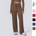 New arrival cross-border double-sided nylon high waist elastic loosecasual wide-leg nine-point pants running fitness yoga bottom pants
