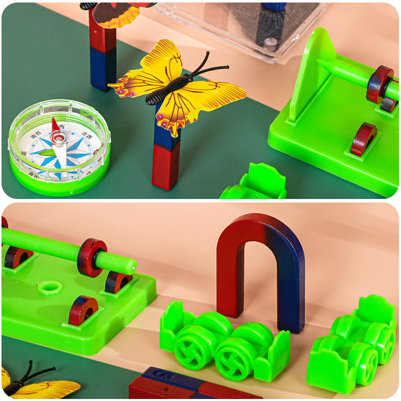 Magnet experiment set, scientific experiment teaching aids DIY magnetic trolley magnetic levitation pen compass