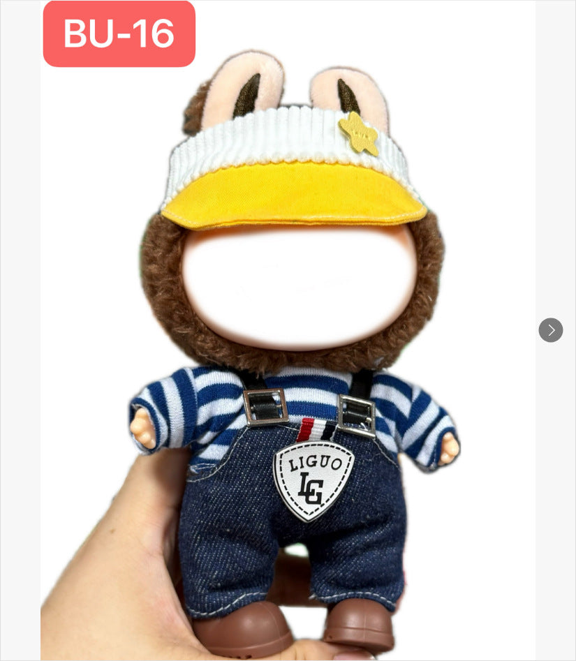 Only clothes labubu baby clothes labubu clothes 17cm first, second and third generation stuffed doll dress up sports suit