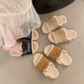 2025 new retro plush thickened fuzzy slippers women's outdoor wear warm autumn and winter home bedroom non-slip cotton slippers