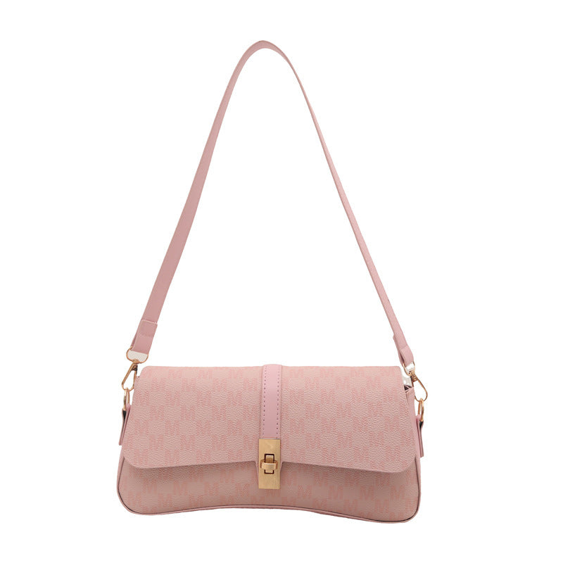 Retro fashion texture small bag women's 2025 summer new solid color versatile shoulder bag commuter underarm bag small square bag