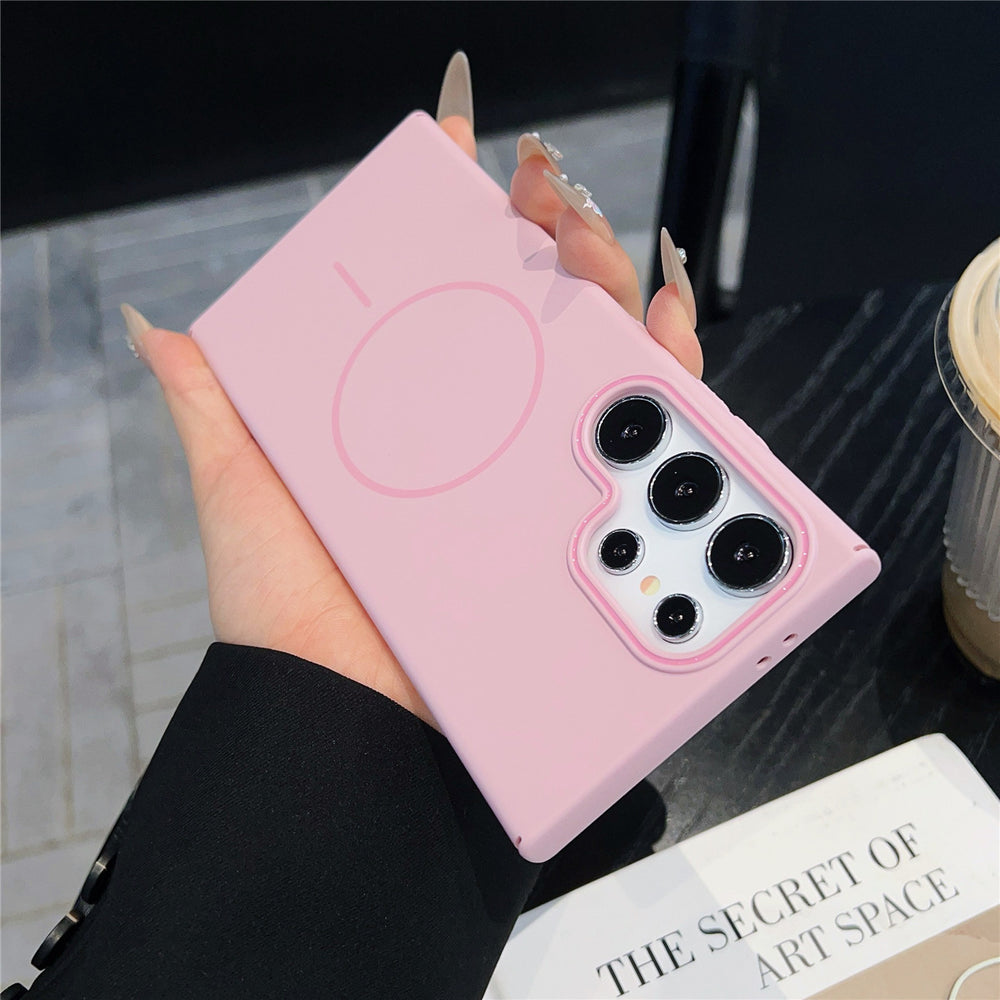 Suitable for samsung s26ultra soft fine ring magnetic phone case s25plus skin-feeling magnetic anti-fall protective case