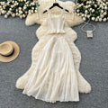 Super fairy vacation wear women's summer wear pure desire elastic silm camisole cut outembroiderhigh waist skirt suit